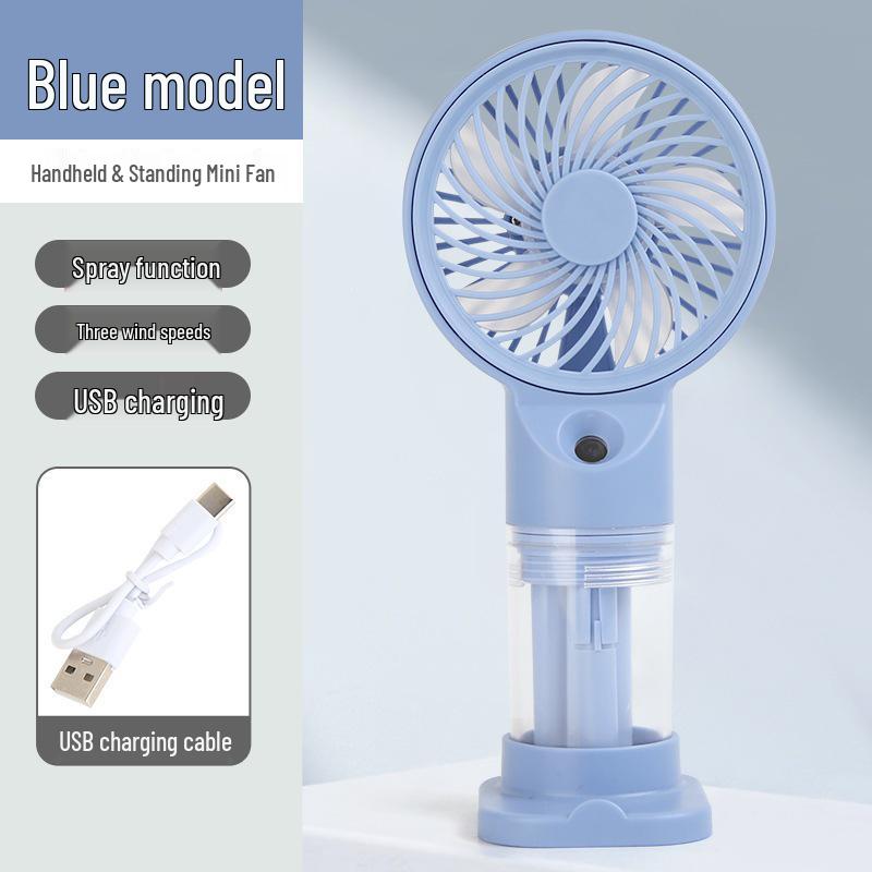 Long-Lasting Portable Desktop & Handheld Mini Fan with Humidifying Spray
