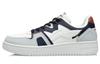 Synthetic Leather Slip Resistant Cushioning Abrasion Resistant Low Top Skateboard Shoes Men's White Black AGCR317-2