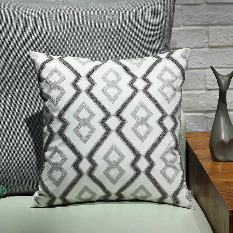 

Nordic Embroidered Pillow Sofa Cushion Living Room Chair Backrest Pillow Bay Window Sample Room Decoration Pillow Case Does Not Include Core 45 * 45Cm (pillowcase)