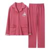 In the Elderly Pure Cotton Pajamas Women's Spring and Autumn Long-sleeved Middle-aged Mother Large Size Cardigan Set Old Lady Loungewear