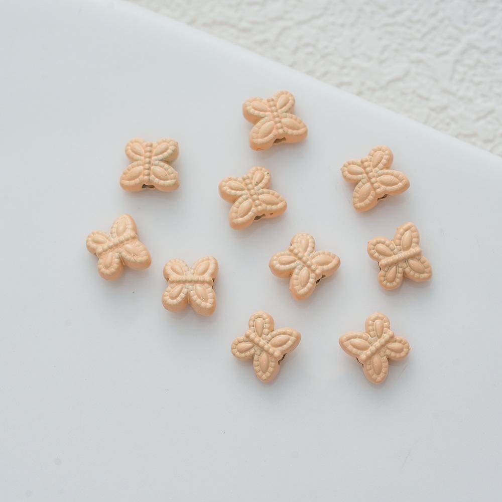 Alloy Paint Macaron Mini Butterfly Beaded Loose Bead Diy Bracelet Earrings Necklace Jewelry Accessories