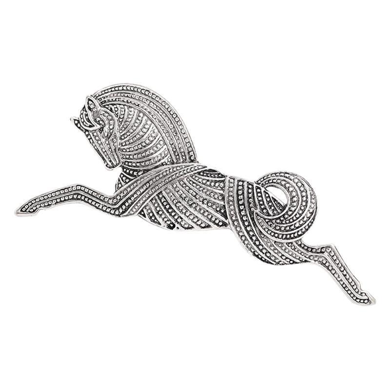Zodiac Retro Horse Brooch, Electroplated Alloy Pin for Men and Women