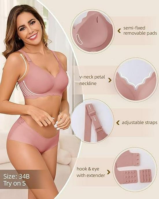 Plus Size Seamless Comfortable Anti-Sag Wire-Free Bra with Back Support