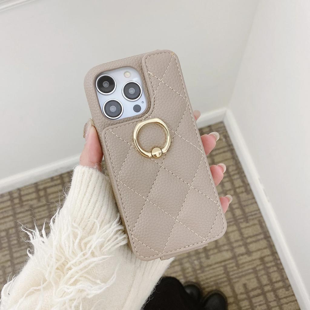 Leather Ring Wallet with Card Holder Phone Case for IPhone 15 14 11 Pro Max 13 12 Mini X XR XS Max 8 7 Plus Shockproof Cover