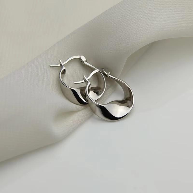 

New 925 Silver Irregular Shape Earrings Charming Personalised Fashion Earrings Birthday Gift for Women Fine Jewellery платиновий