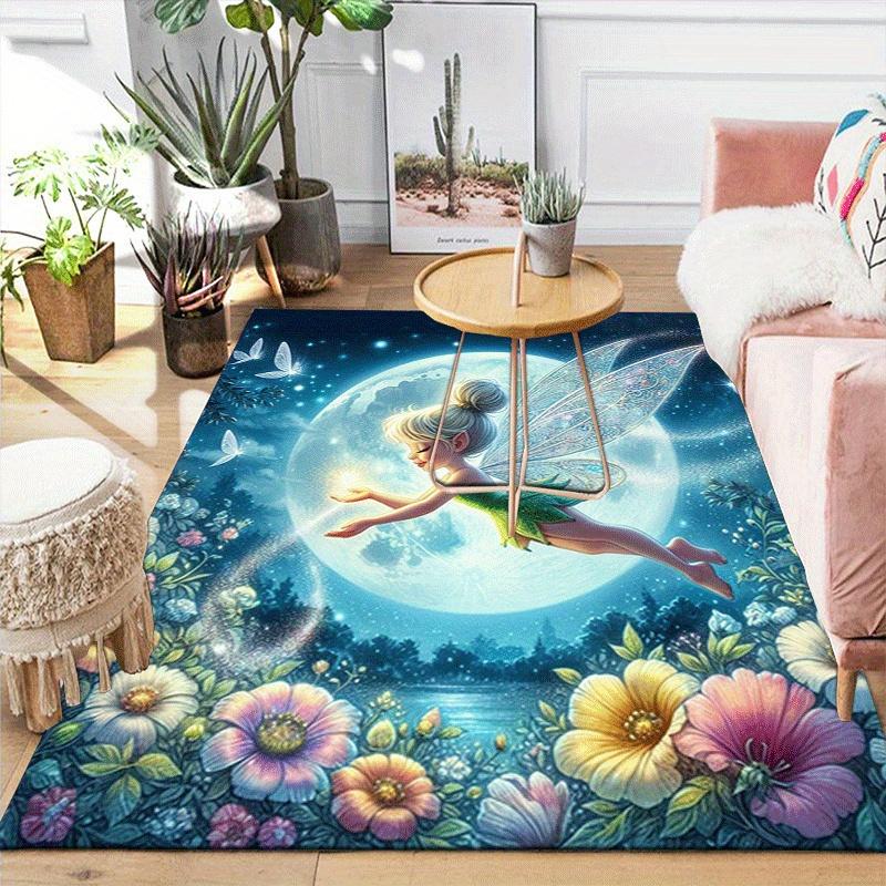 1pc Fairy Pattern Area Rug Soft Flannel Floor Mat for Living Room,Office,Bedroom and Carpet,Sofa Coffee Table Floor Mat