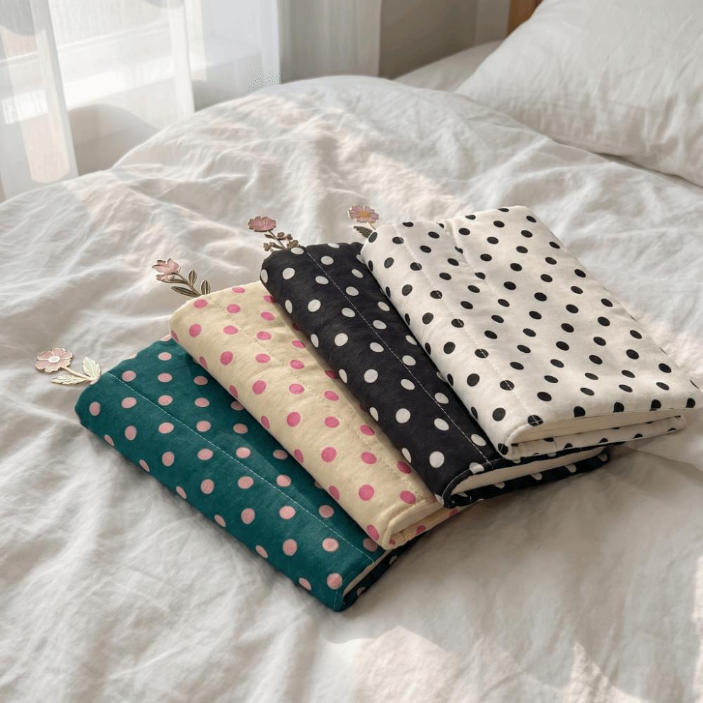 Quilted Fabric Book Cover Stripe Diary Book Jacket Cute Polka Dot Book Protector Student