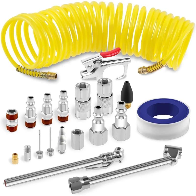 

Hot selling 20 pieces of stainless steel quick connect pneumatic tools dust blowing gun series rust and corrosion resistant set
