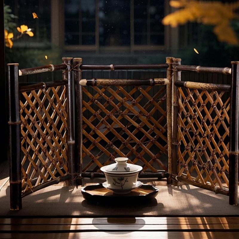 Bamboos Fairys Garden Fence Miniature Fairys Garden Accessories Wooden Decorative Picket Fence for Dollhouses Accessories