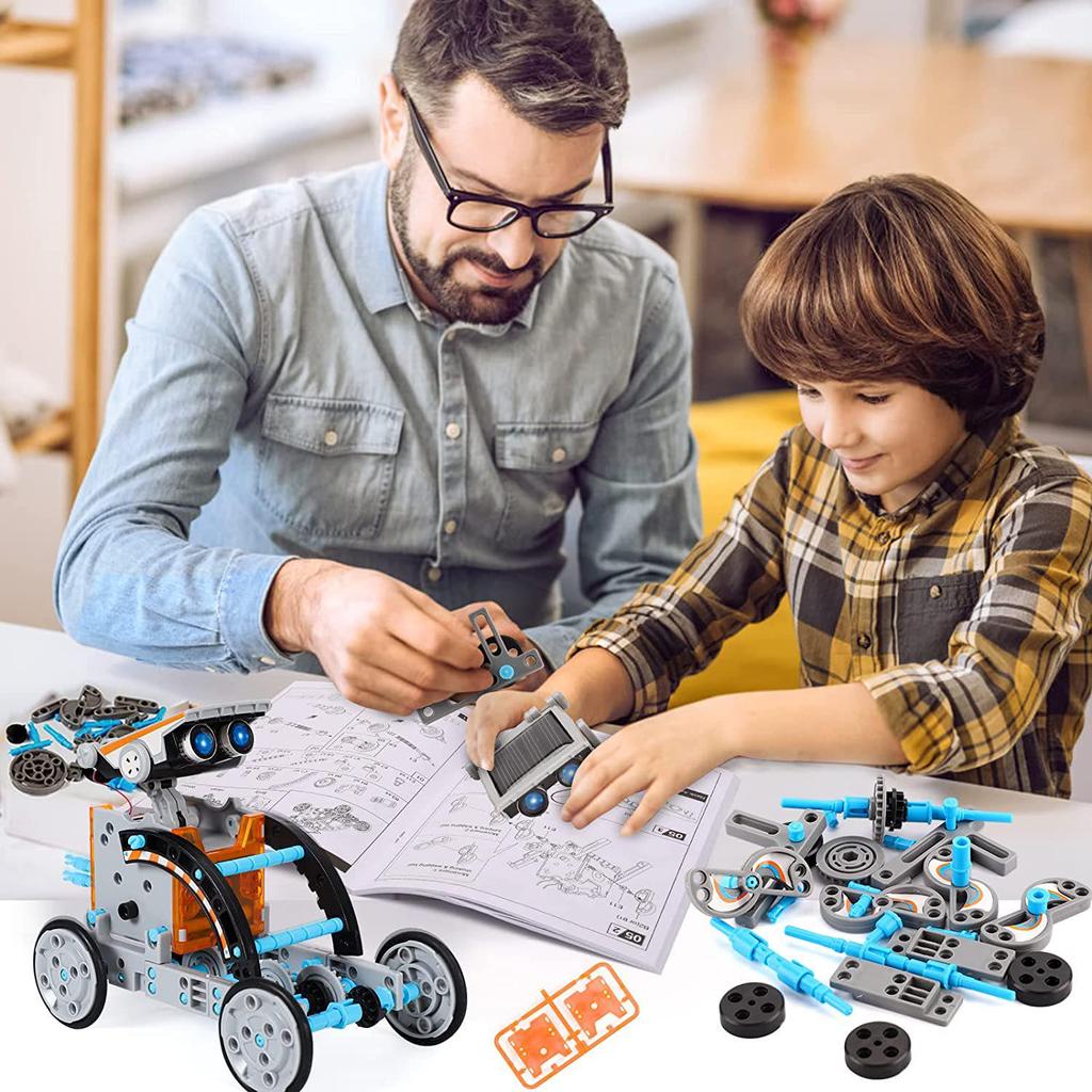 Enhanced 13-in-1 DIY Solar-Powered Robot Car Kit