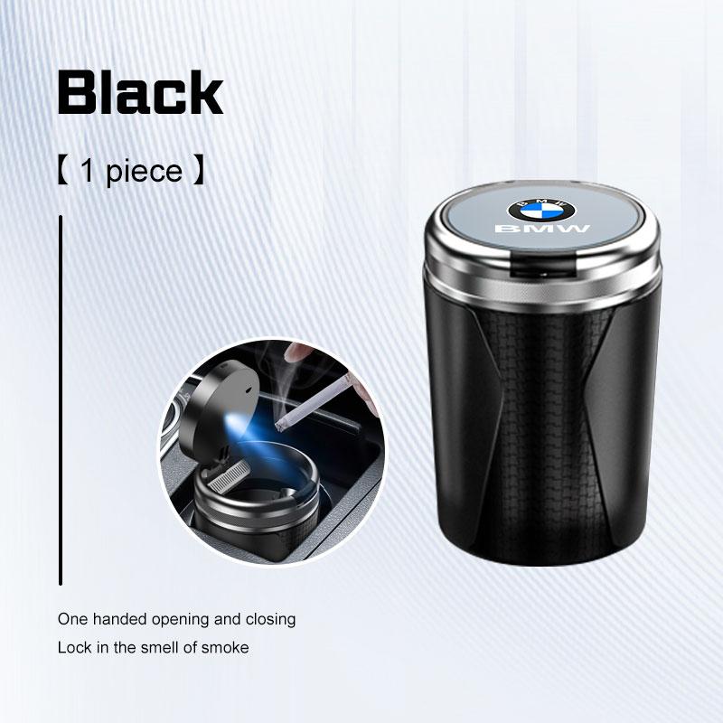 Car Ashtray With LED Light For BMW X1 X2 X3 X5 X4X6 X7 1 3 5 6 7 Series E60 E90 E70 G20 G30 G70 i7 Flame Retardant Cigarette Box