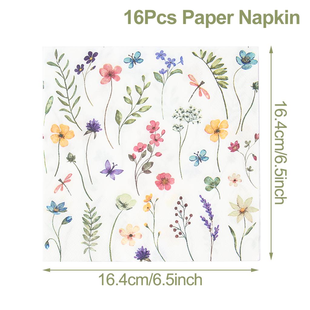 Wild Flower Tableware Birthday Party Decor Kid Wild Floral Disposable Plates Cups Girl Favors Wedding Party Supplies Baby Shower