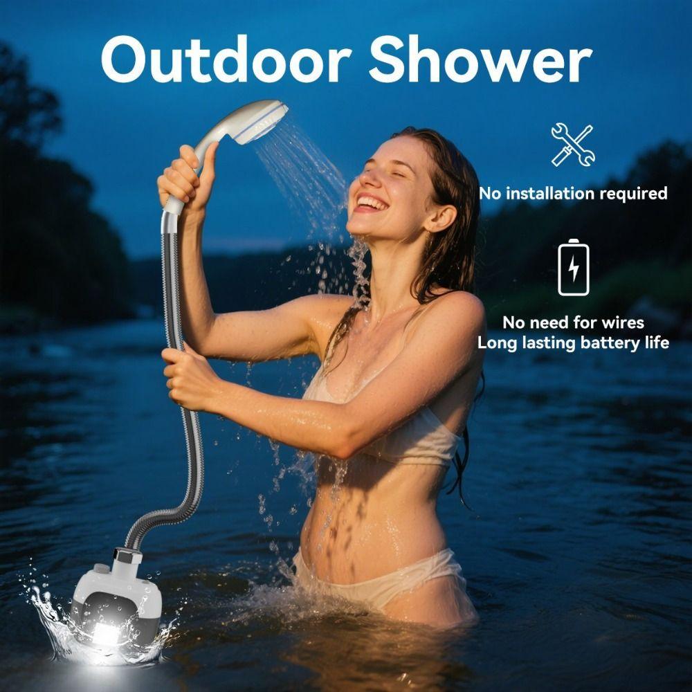 Waterproof Camping Electric Shower Head Handheld Shower Pump  for Backpacking Bathing Car Washing