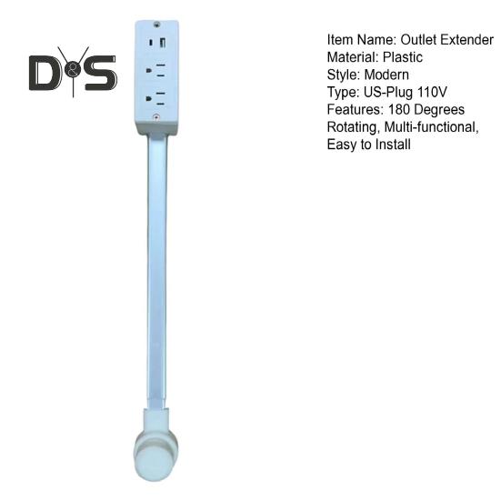 Przedłużacz gniazdka elektrycznego z USB-A USB-C 2 gniazda AC 110V obracany o 180 stopni sofa kanapa stolik nocny biurko listwa przedłużająca gniazdko ścienne