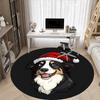 1PC Christmas Dog Office Round Area Rug,  Mat Suitable ForOffice, Under Office Chairs Bedroom Living Room Home Decor, Room Deco