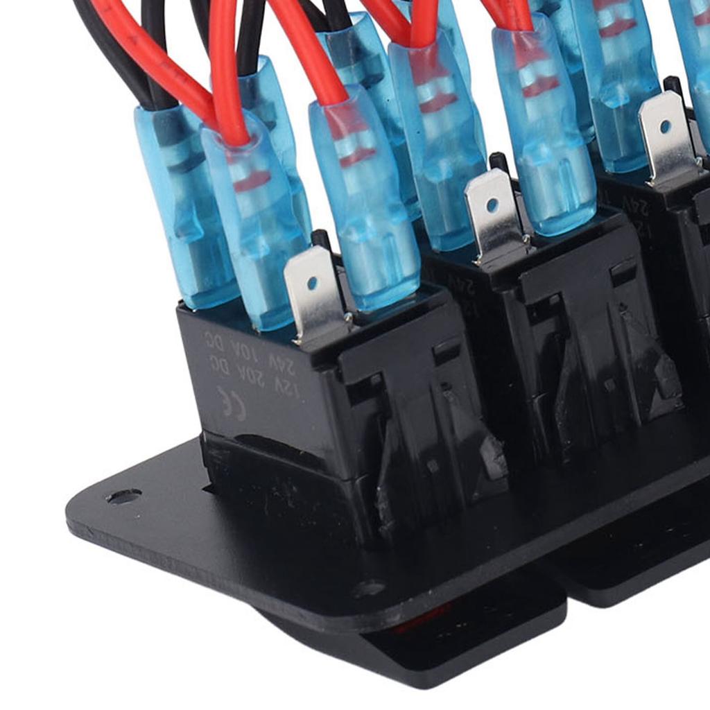 6 Gang Rocker   Panel LED Backlit On Off   Waterproof Circuit   for Car RV Bus Marine Boat ATV UTV