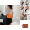 Fashionable Pu Leather Shoulder Bag Elegant Street Style Medium Saddle Bag 2023