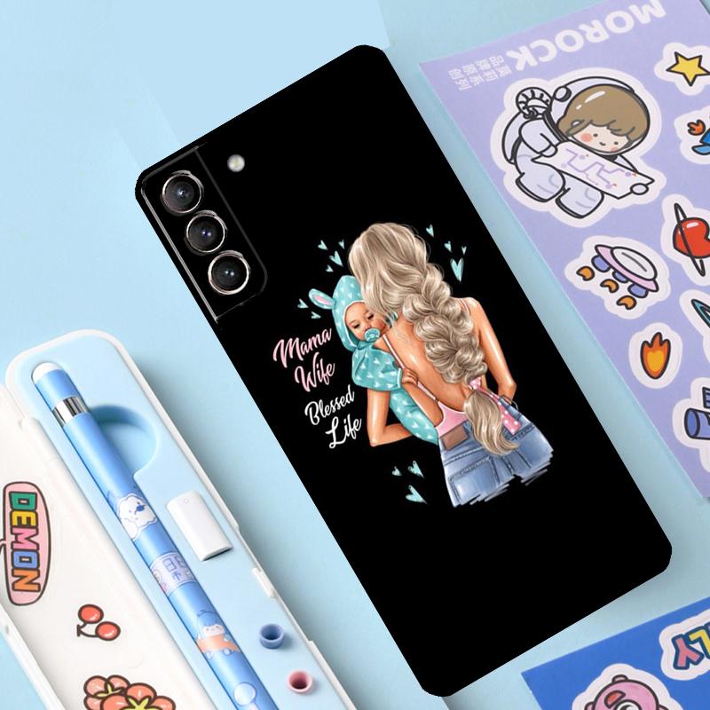 Fashion Super Mom Case For Samsung Galaxy S23 S22 S21 Ultra S20 FE S9 S10 Note 10 Plus Note 20 Ultra Full Cover