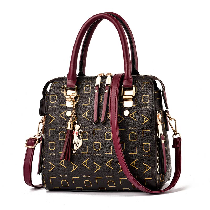 Female PU Leather Shoulder Bag  Tassel Decoration  Money Bag  Double Strap  Work Bag  Fashion