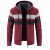 Herbst und Winter Herrenpulloverjacke Fadenmantel Farbabstimmung Locker Fleece Kapuzenpullover Herren Strickpullover