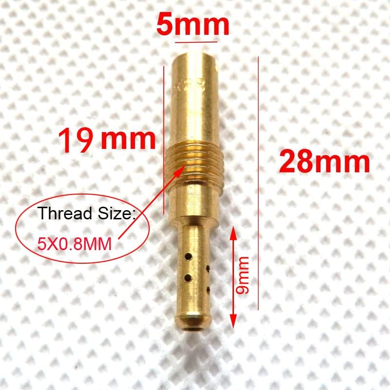 Pack of 10pcs Pilot Jet M5 5mm Slow Idle Jet M5x0.8mm Thread for PZ19 Carburetor Injector Nozzle(Size 52-75)