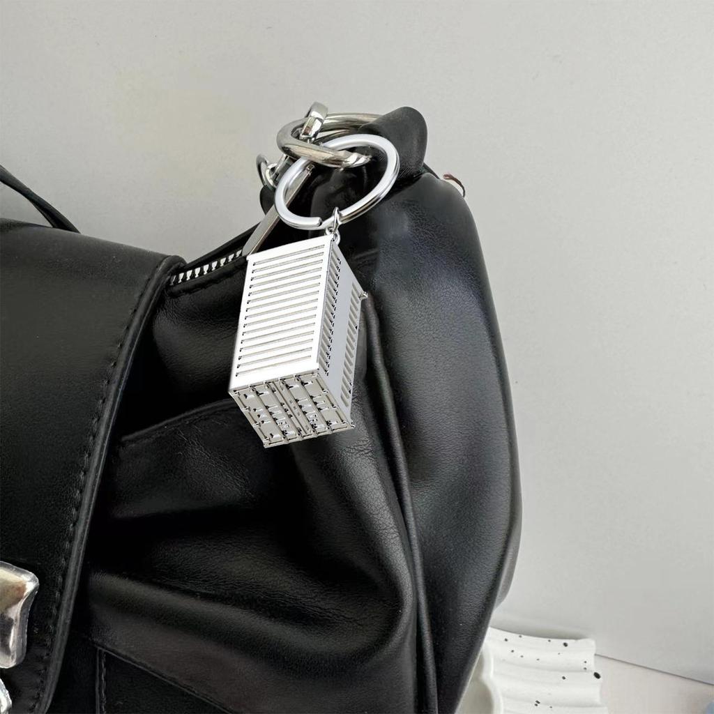 Novelty Shipping Container Inspired Key Holder Wear Resistant Metal Construction Portable Size Versatile Decoration For Keys Bags And Automotive