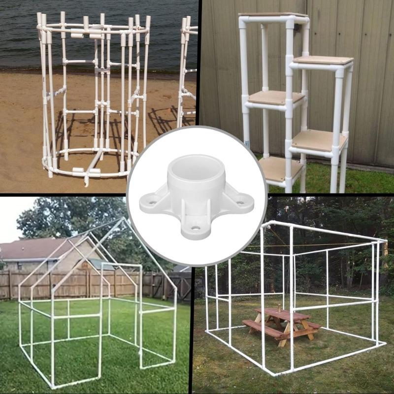 10pcs PVC Flanges Caps Corrosion Resistant Table End Caps Plant Stand Part 33.4mm Diameter for Indoor & Outdoor Use