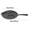 Cast Iron Pancake Pan Nonstick 3-Cup Skillet 9 Inch Frying Pan for Gas Stove Induction Cookware