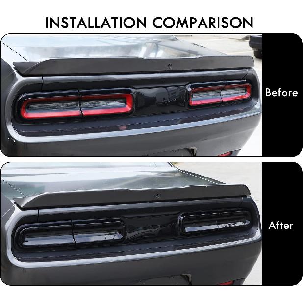 JWWY for Challenger Taillight Tail Lamp Rear Light Tail Light Covers Guards Protector Cover Trim for 2015-2024+ Dodge Challenger Exterior