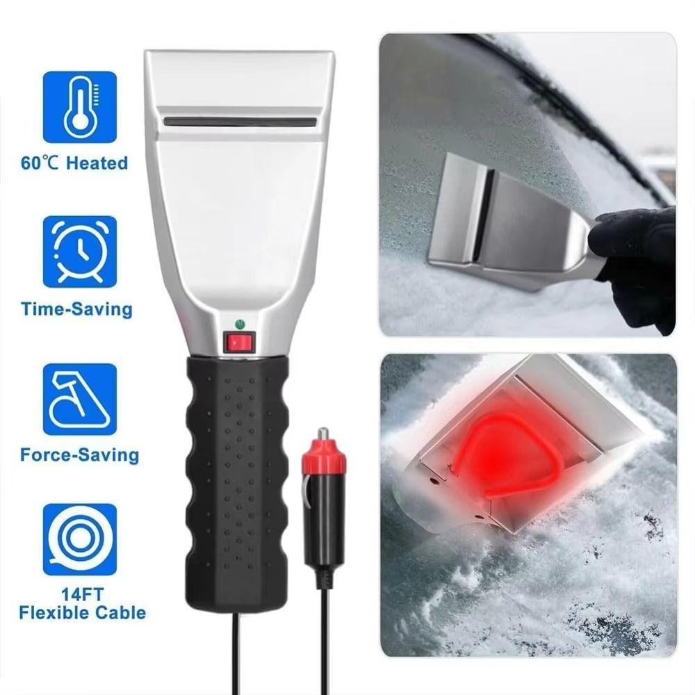 Anti Skid Handle Car Ice Scraper 12V Windshield Defrost Tool Snow Removal