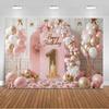 1. Geburtstag Party Dekorationen Rosa Gold Ballons Glitzer Hintergrund Banner Neugeborenen Kulisse Zubehör Fotografie Requisiten Kinder Geschenk