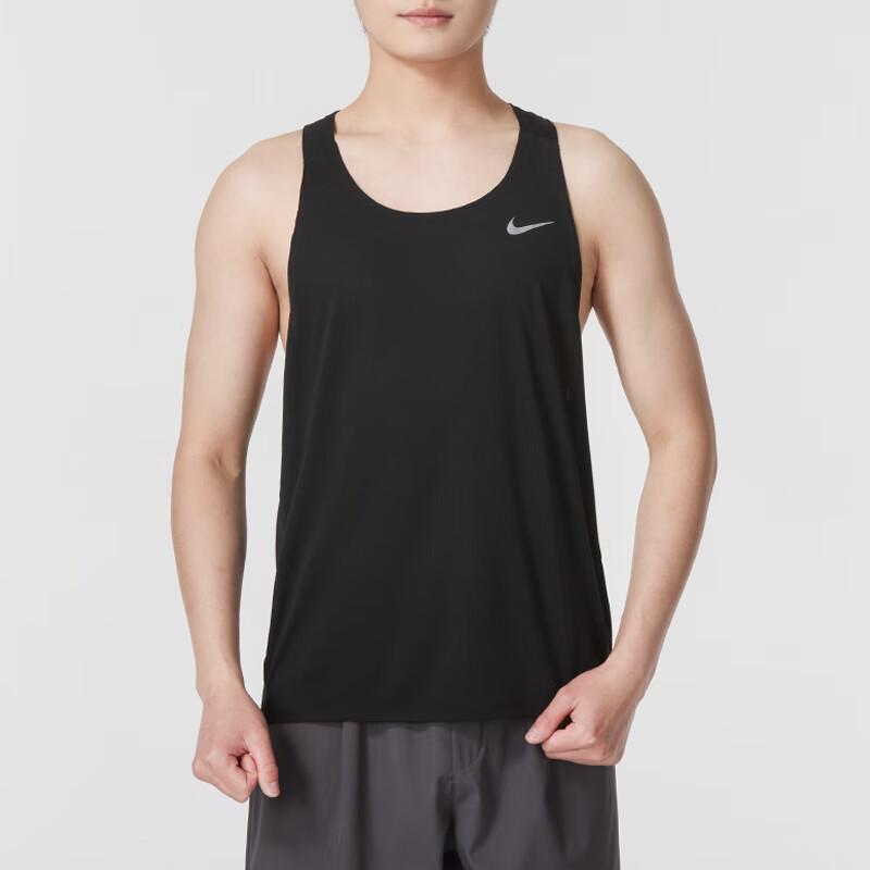 Nike Breathable Logo Print Tank Top Men Tops Black FN4230-010