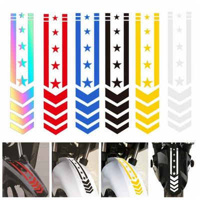Kotflügelaufkleber Stern Pfeil Streifen Motorrad Reflektierende Aufkleber Auto Motorrad Roller Sicherheit Fahren Warnung Refit Zubehör