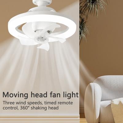 360 ° drehbares Deckenventilatorlicht, LED-Ventilatorlampe mit Fernbedienung, E27, 2-in-1, dimmbare Ventilatorlampe, Raumdekoration, Heimbeleuchtung, 85-265 V