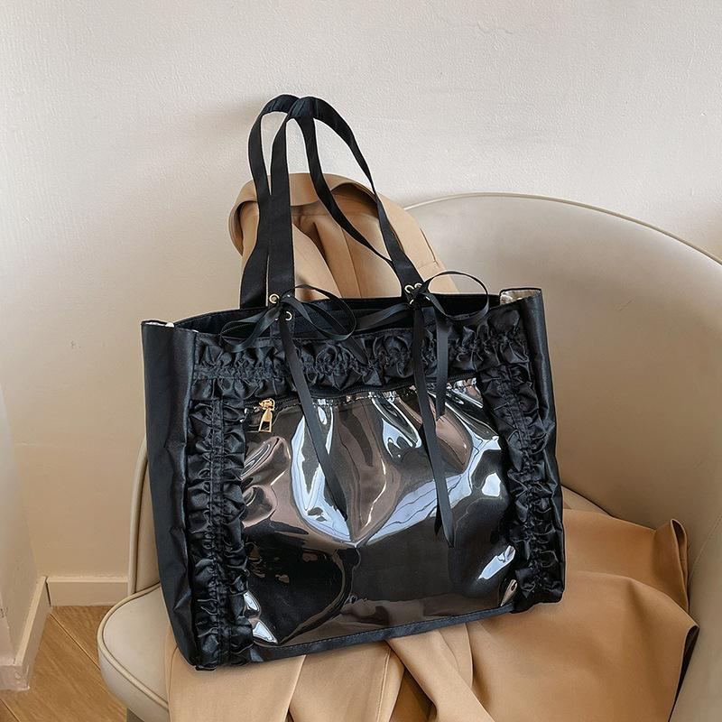 BSS large capacity transparent badge millet bar pain bag one shoulder tote bag out