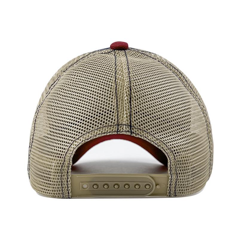 Summer Polyester Cotton Color Blocking Net Hat Embroidered Outdoor Travel Sun Hat Casual Breathable Baseball Cap
