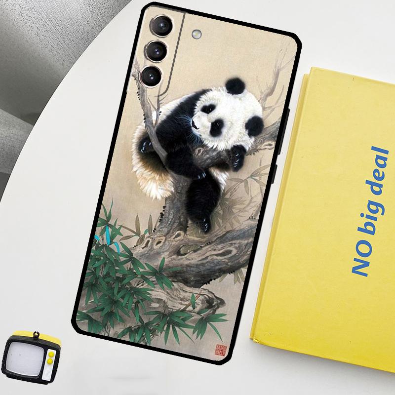 Чехол с изображением милого медведя в виде панды для Samsung Galaxy S22 Ultra S23 FE S9 S10 Note 10 Plus Note 20 Ultra S20 S21 FE Galaxy S21 Plus