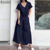 ZANZEA Women Short Sleeve Blouse and Wide Leg Pants Summer Two Piece Sets