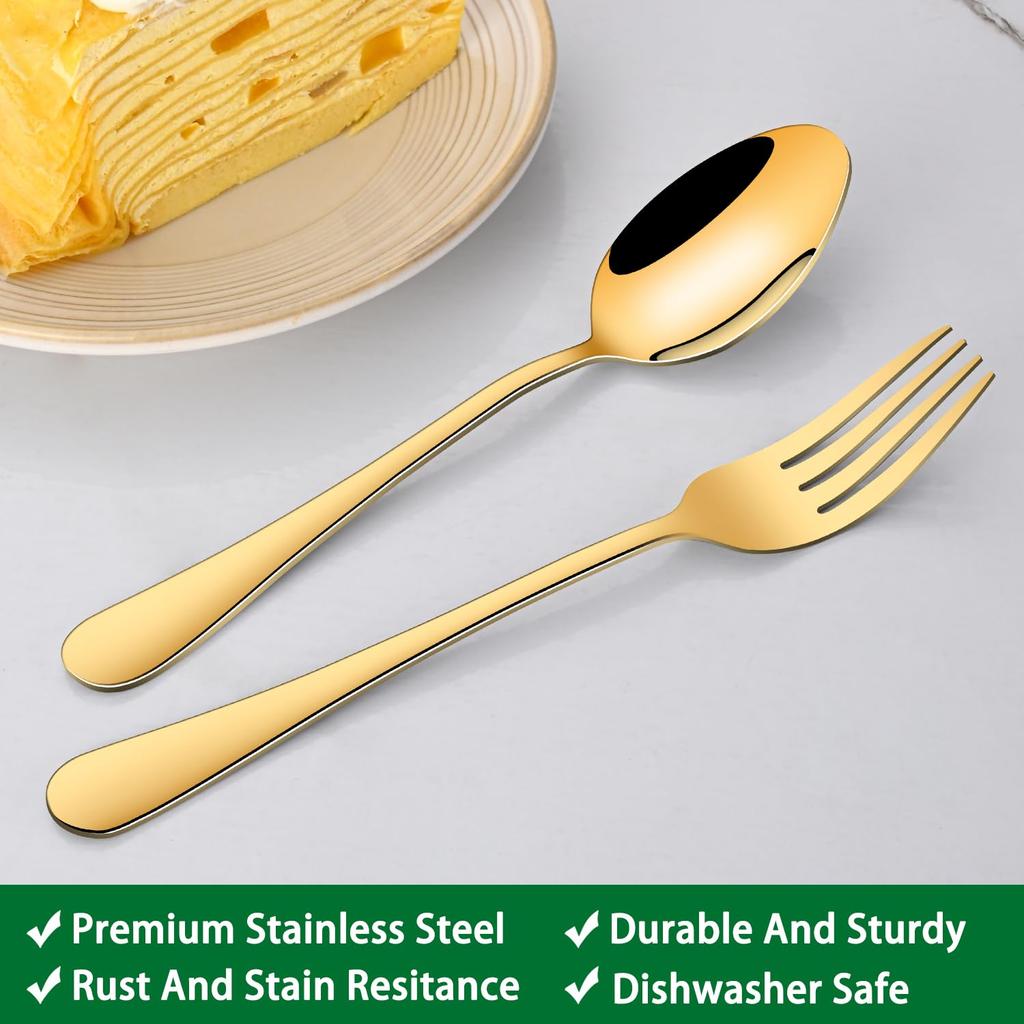 Golden stainless steel dinner fork 8PCS