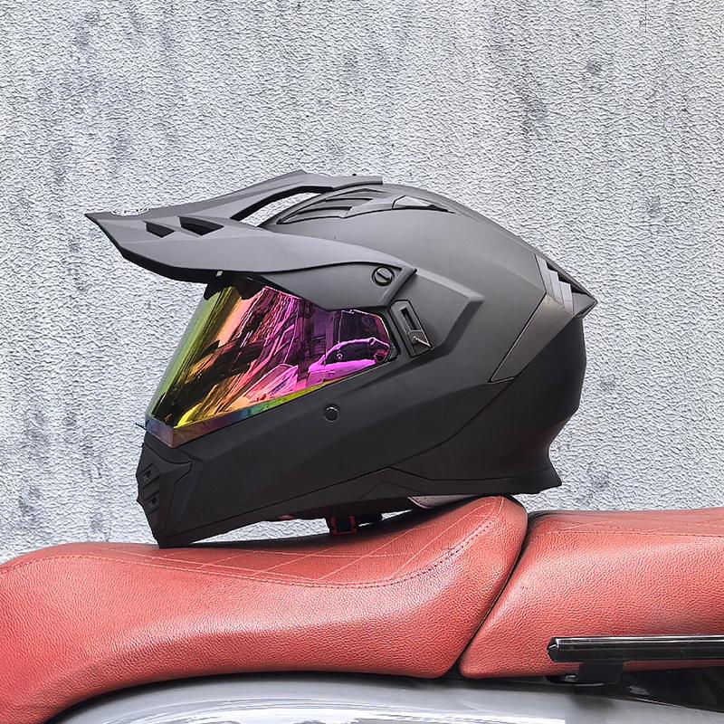 Unisex Motorcycle Rally Helmet with Single Visor for Road and Off-Road Long Distance Travel