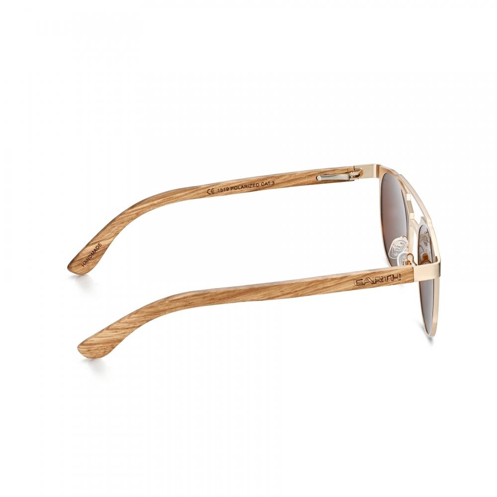 Earth Wood Positano Polarized Sunglasses Zebra Brown