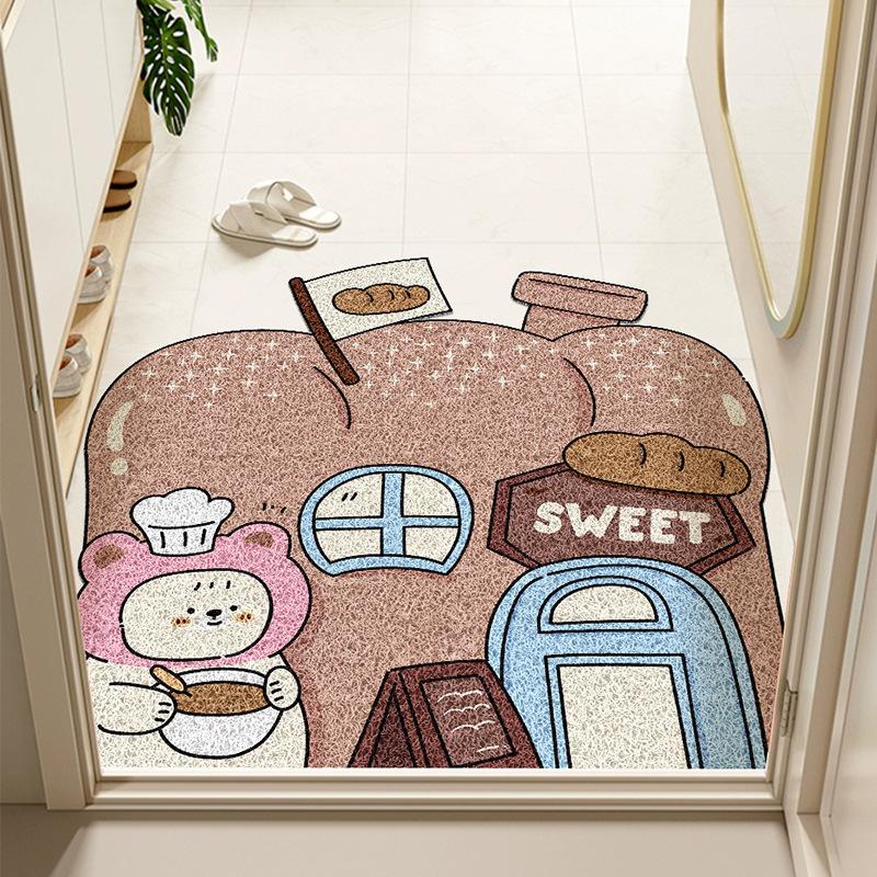 Cartoon Irregular Silk Mat Door Scraping Dirt Can Cut The Foot Mat Wear-resistant Anti-slip Door Mat