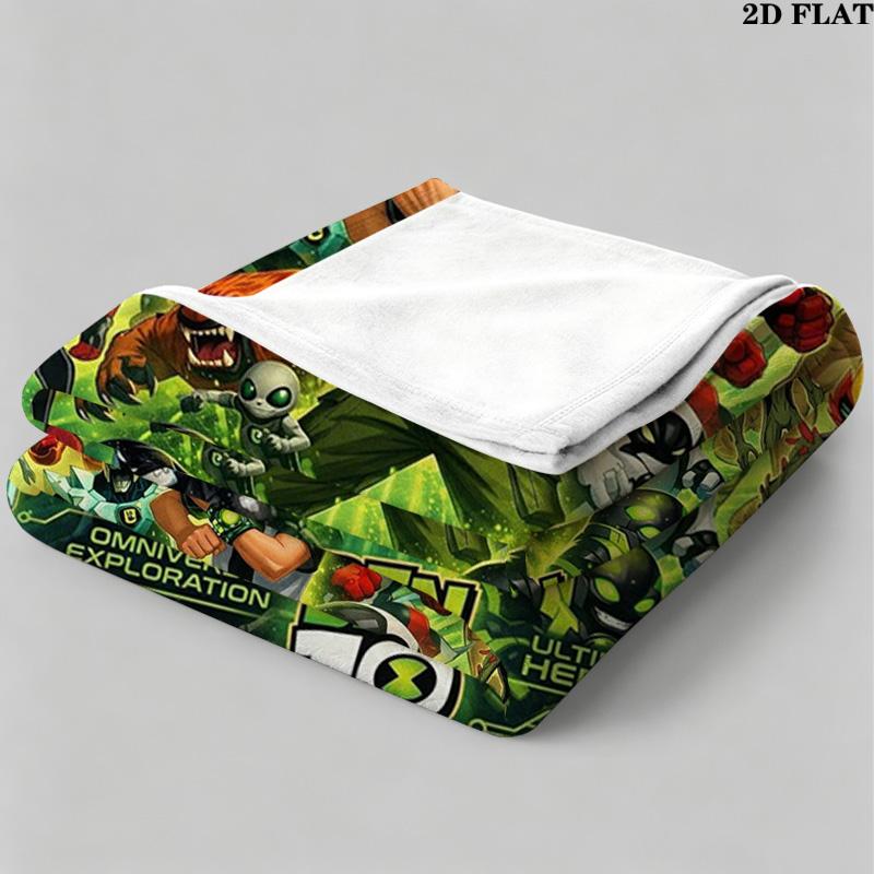 ben 10 Print Flannel Blanket High Quality Warm Comfortable Cover for All Seasons Perfect for Gifts Home Decor