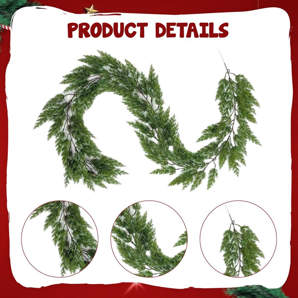 Christmas Garland Realistic Christmas Decoration for Holiday Fireplace Table