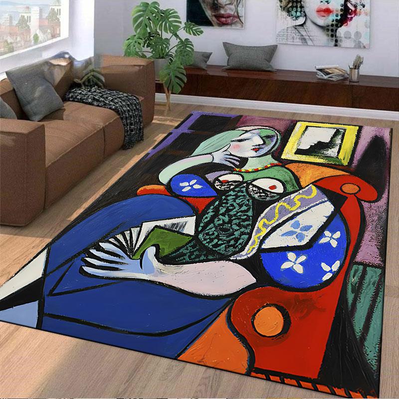 Abstract Cubist Woman Artwork Suitable As a Non-slip Mat for the Living Room or Bedroom Sofa