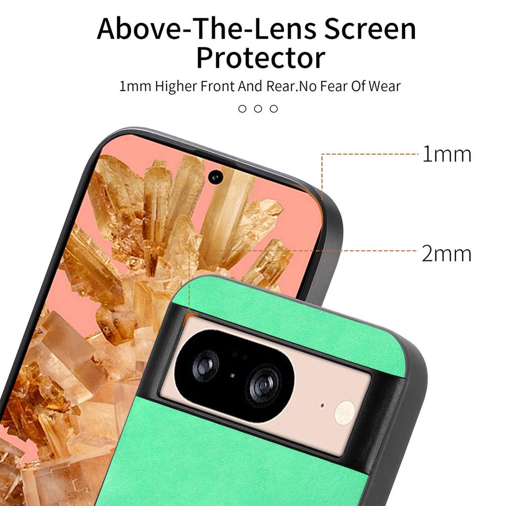For Google Pixel 8 Leather Back Magnetic Case Skin-touch Phone Cover