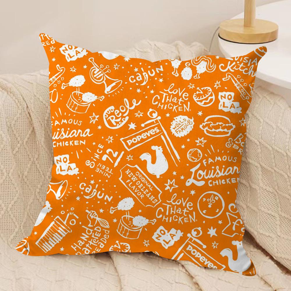 

Fried Chicken PPopeyeS Cushion Cover Pillowcase Ultra Soft Skin Friendly Fabric Cloud Like Comfort Concealed Zipper 30x30cm