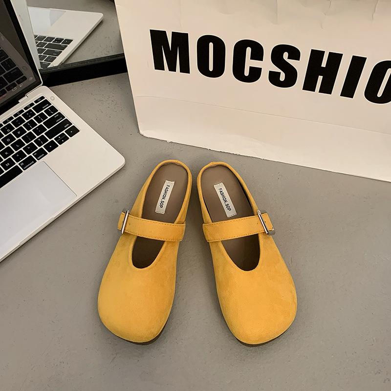 French Bag Head Half Slippers Women Wear 2025 New Spring and Summer Fairy Style with Skirt Soft Bottom Out Cool Slippers