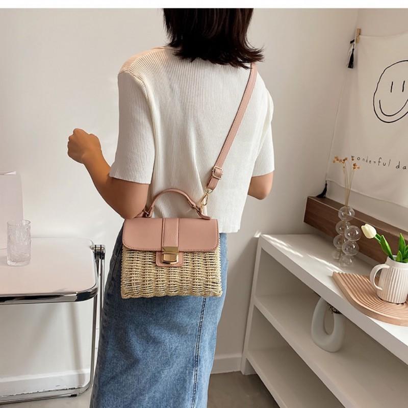 Westlich gewebte Taschen Damen Mode Trend Internet-Berühmtheit Handtasche Stroh Umhängetasche