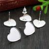 12mm 20pcs Silver Plated Bronze Gold Color Heart Studs,Earrings Blank/Base,Fit 12mm Glass Cabochons,Buttons 2026 New Arrival